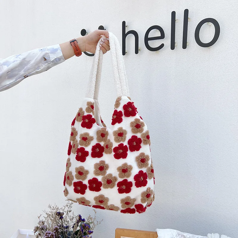 Youda Ladies Korean Version Plush Shoulder Bag Pretty Flower Handbag Casual Large Capacity Floral Shopper Tote Bags for Women
Youda Ladies Korean Version Plush Shoulder Bag Pretty Flower Handbag Casual Large Capacity Floral Shopper Tote Bags for Women