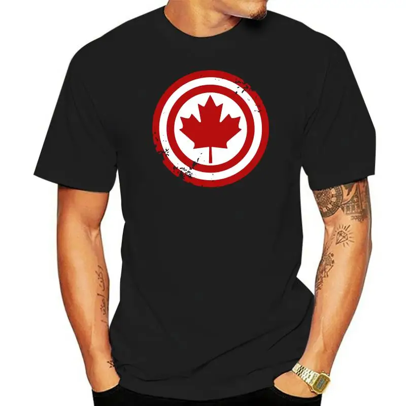 

Captain Canada Pride Distressed T-shirt Men Canadian Maple Leaf Vintage Cotton Tee O Neck Short Sleeve T Shirts Gift Clothes