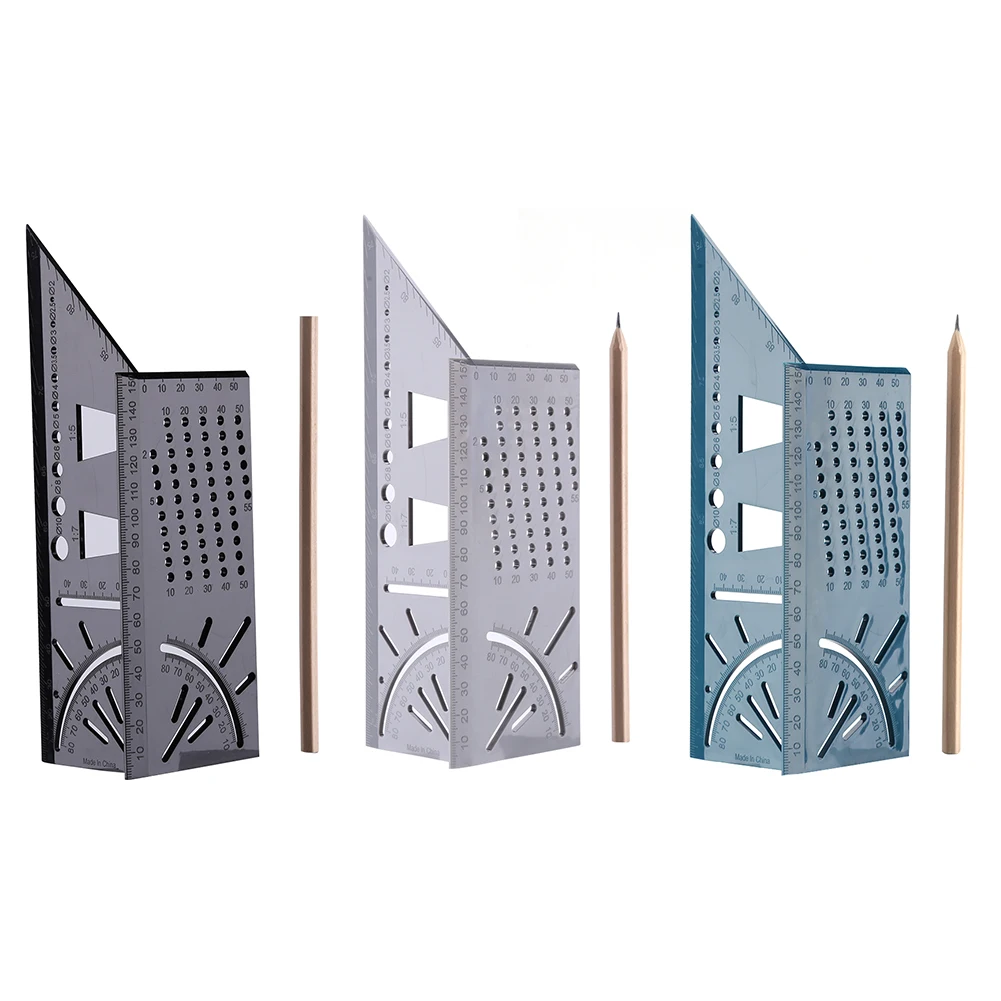 T-type 3D 45+90 Degree Mitre Angle Measuring Square Gauge Woodworking Scribe Mark Line Ruler Carpenter Layout Measuring Tools
T-type 3D 45+90 Degree Mitre Angle Measuring Square Gauge Woodworking Scribe Mark Line Ruler Carpenter Layout Measuring Tools