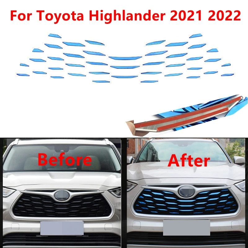 Аксессуары для Toyota Highlander 2021 2022, автомобильный передний бампер, центральный гриль, декоративная наклейка, крышка, хромированная декоративная отделка
Аксессуары для Toyota Highlander 2021 2022, автомобильный передний бампер, центральный гриль, декоративная наклейка, крышка, хромированная декоративная отделка