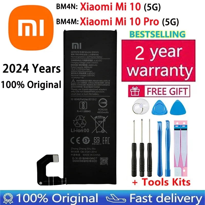 100% Оригинальный запасной аккумулятор BM4M BM4N для Xiaomi Mi 10 Pro 5G 10Pro Mi10