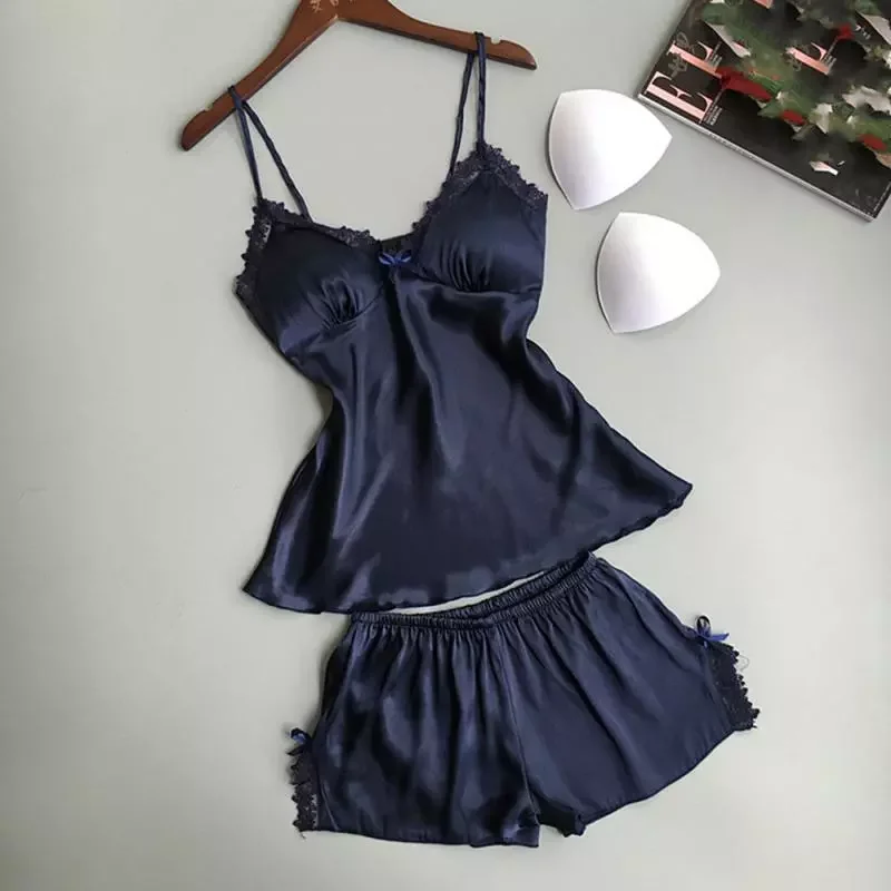 New Summer Sexy V-neck Strap Pajamas Two-piece Suit Shorts Suit Nightwear UK Pajama Sets Women's Sleep & Lounge Underwea
New Summer Sexy V-neck Strap Pajamas Two-piece Suit Shorts Suit Nightwear UK Pajama Sets Women's Sleep & Lounge Underwea