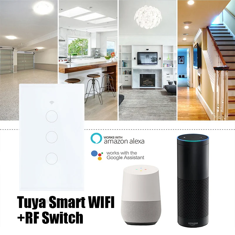 Tuya Smart Switch WiFi Touch Sensor Wall Light Switches 220V NO Neutral Wire 1/2/3 Gang Voice Control Support Alexa Google Home
Tuya Smart Switch WiFi Touch Sensor Wall Light Switches 220V NO Neutral Wire 1/2/3 Gang Voice Control Support Alexa Google Home