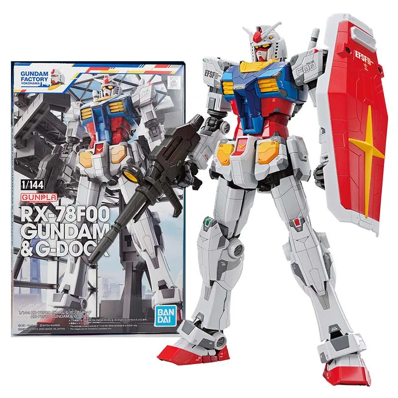 

Набор оригинальных моделей Bandai Gundam, аниме-фигурка HG 1/144 RX-78F00 G-Dock, коллекция Gunpla, аниме экшн-фигурки, игрушки для мальчиков