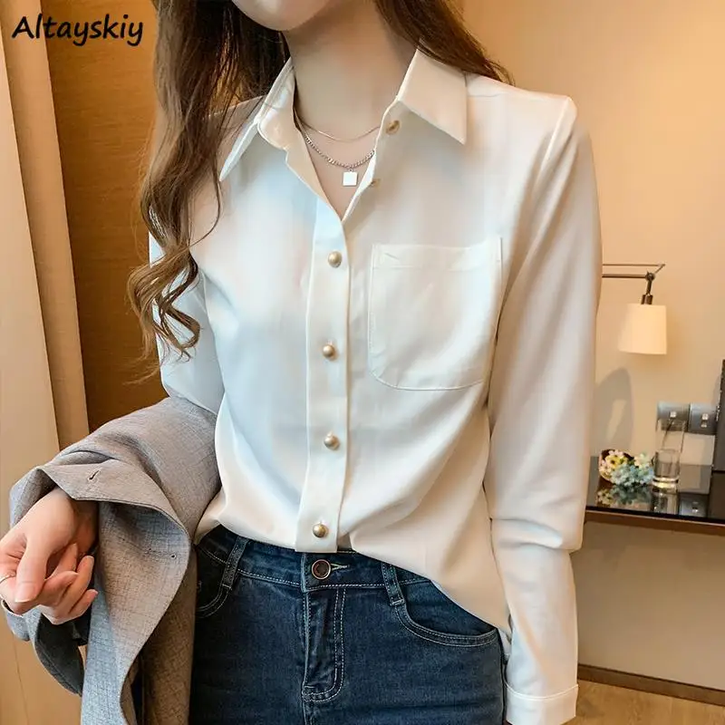 Shirts Women Solid Long Sleeve Simple Office Lady Loose Hot Sale Spring Comfortable All-match Chiffon Daily Clothing Temperament
Shirts Women Solid Long Sleeve Simple Office Lady Loose Hot Sale Spring Comfortable All-match Chiffon Daily Clothing Temperament