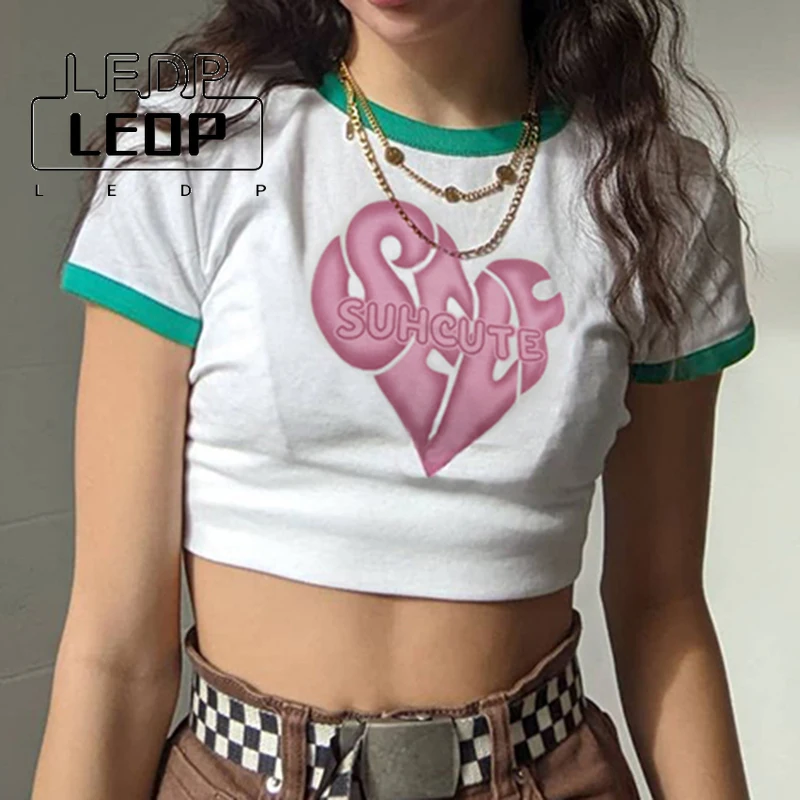 LEDP Women's T-Shirt Crop Top 2022 Summer Graphic Letter Print Short Sleeve T-Shirt Fashion Top Y2k Harajuku Aesthetic Clothing
LEDP Women's T-Shirt Crop Top 2022 Summer Graphic Letter Print Short Sleeve T-Shirt Fashion Top Y2k Harajuku Aesthetic Clothing