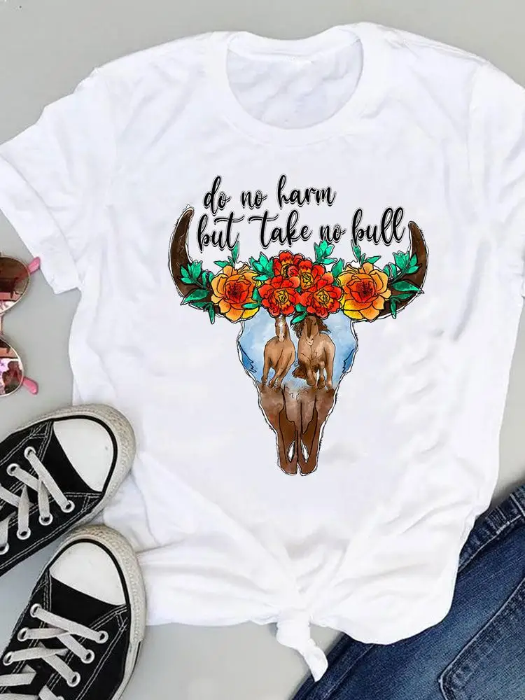 Women Tees Ladies Summer Tops Female Fashion Cartoon Tshirts Heifer Flower Trend Style Clothes Short Sleeve Graphic T-Shirt
Women Tees Ladies Summer Tops Female Fashion Cartoon Tshirts Heifer Flower Trend Style Clothes Short Sleeve Graphic T-Shirt