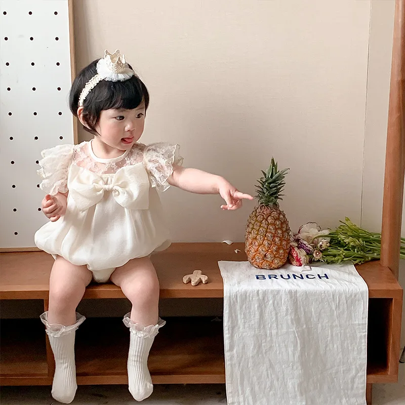 2023 Summer New Baby Girl Sleeveless Bodysuit Solid Toddler Mesh Dress Infant Girl Back Bow Jumpsuit Princess Clothes 0-24M
2023 Summer New Baby Girl Sleeveless Bodysuit Solid Toddler Mesh Dress Infant Girl Back Bow Jumpsuit Princess Clothes 0-24M