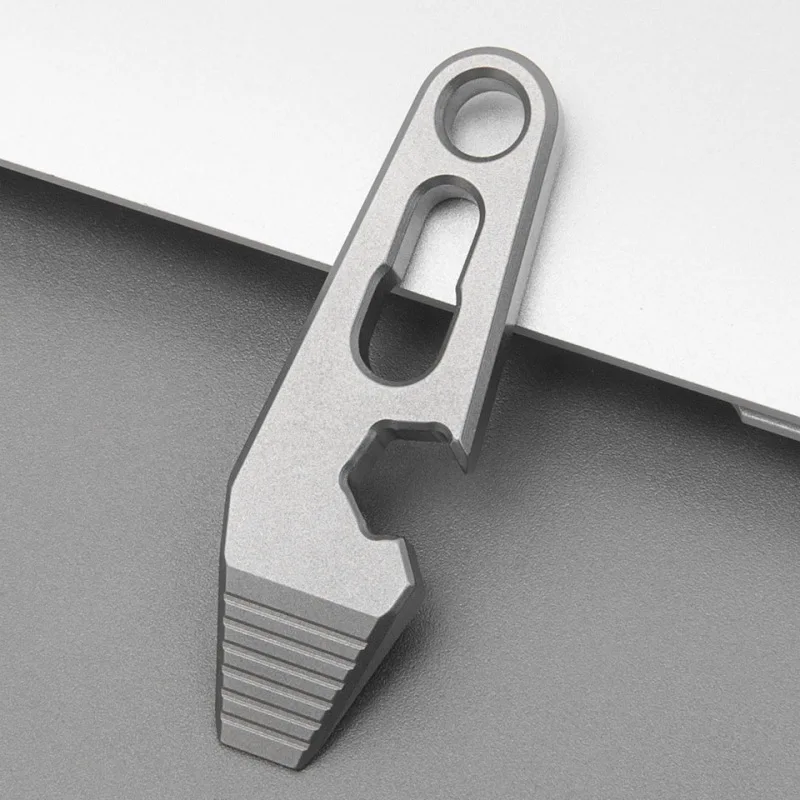 

Titanium Alloy Crowbar Portable Keychain Multifunction Hexagon Wrench Bottle Opener EDC Outdoor Survival Tools with Necklace