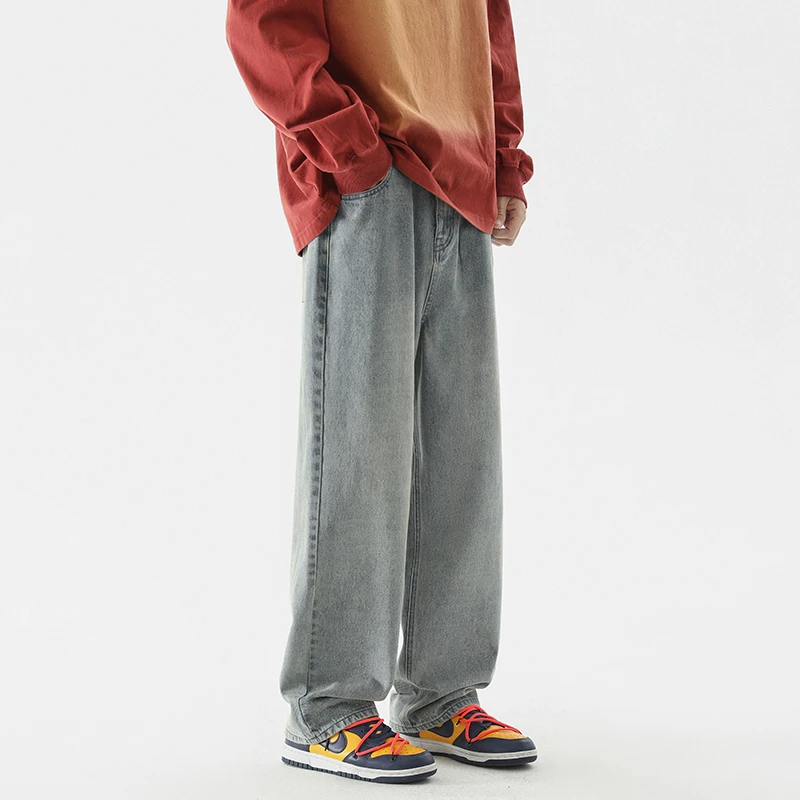 Straight Leg Jeans 2022 New Drawstring Wide Leg Jeans Men's Loose High Street Retro Elastic Waist Long Pants Jeans Pants for Men
Straight Leg Jeans 2022 New Drawstring Wide Leg Jeans Men's Loose High Street Retro Elastic Waist Long Pants Jeans Pants for Men