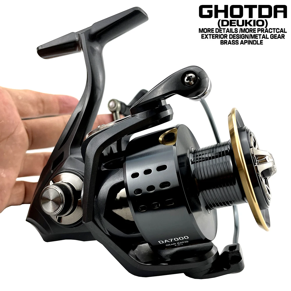 New High Quality Metal Spinning Wheel 5.2:1/4.9:1 Fast Bait 2000-7000 Fishing Reel Anti-slip Handle Strong and Stable Pesca
New High Quality Metal Spinning Wheel 5.2:1/4.9:1 Fast Bait 2000-7000 Fishing Reel Anti-slip Handle Strong and Stable Pesca