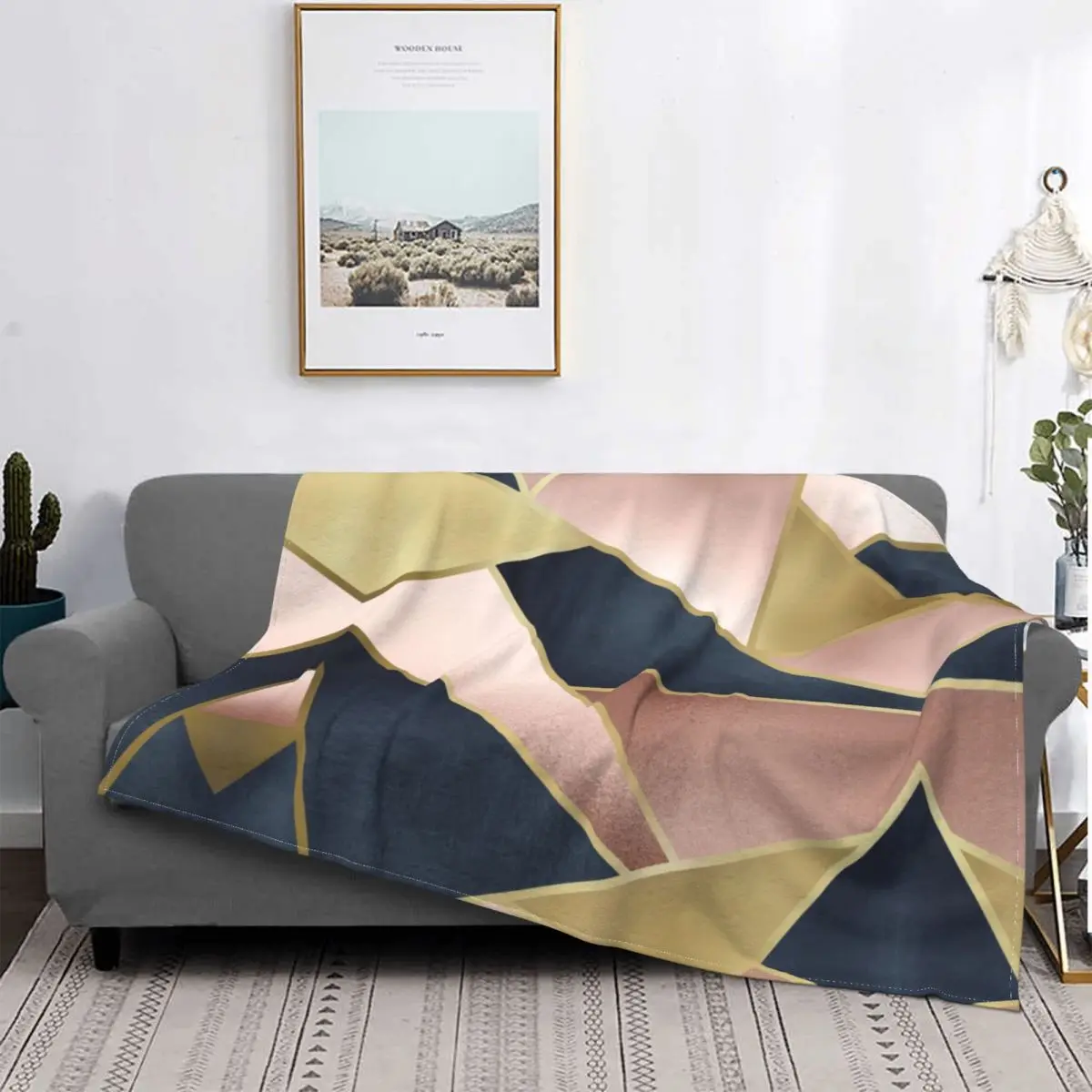 Rose Gold Pink Navy Blue Geometric Abstract Pattern Blanket Soft Fleece Flannel Geometry Throw Blankets for Sofa Home Bedspread
Rose Gold Pink Navy Blue Geometric Abstract Pattern Blanket Soft Fleece Flannel Geometry Throw Blankets for Sofa Home Bedspread