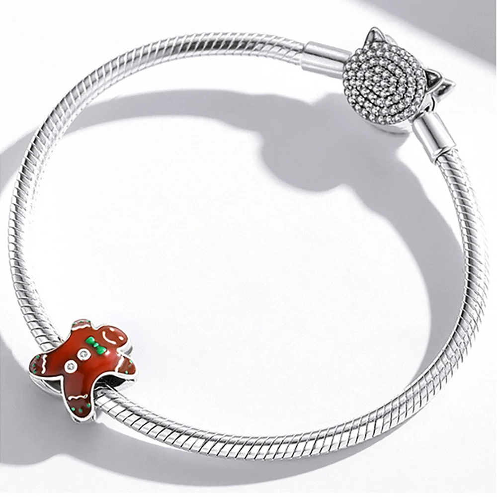 Sterling Silver 925 Christmas Gingerbread Man Beaded Ladies Bracelet Fashion Red Dripping Cute Little Doll Beads DIY Accessories
Sterling Silver 925 Christmas Gingerbread Man Beaded Ladies Bracelet Fashion Red Dripping Cute Little Doll Beads DIY Accessories