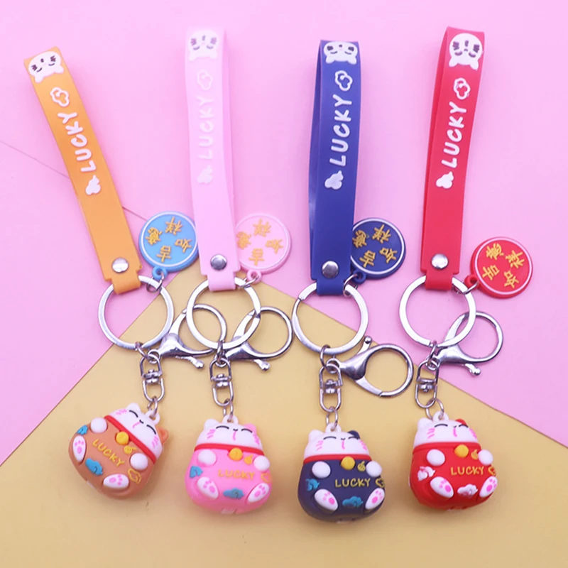 Happy Cat Cartoon Lucky Cat Keychain Car Key Ring Charm Bag Pendant Accessories Colgante de Bolsa de llavero
Happy Cat Cartoon Lucky Cat Keychain Car Key Ring Charm Bag Pendant Accessories Colgante de Bolsa de llavero