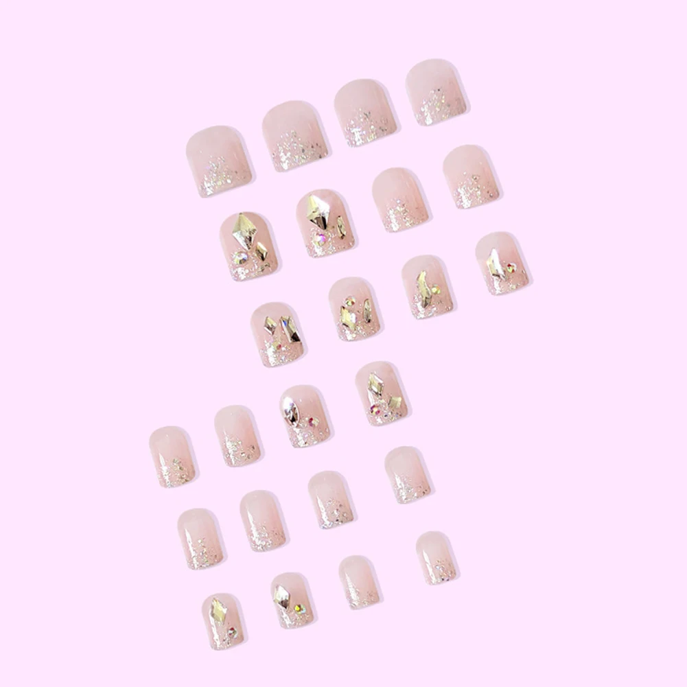24PCS Short Press On Nails Cute Shiny Rhinestones Full Coverage Artificial Nails Nail Art
24PCS Short Press On Nails Cute Shiny Rhinestones Full Coverage Artificial Nails Nail Art