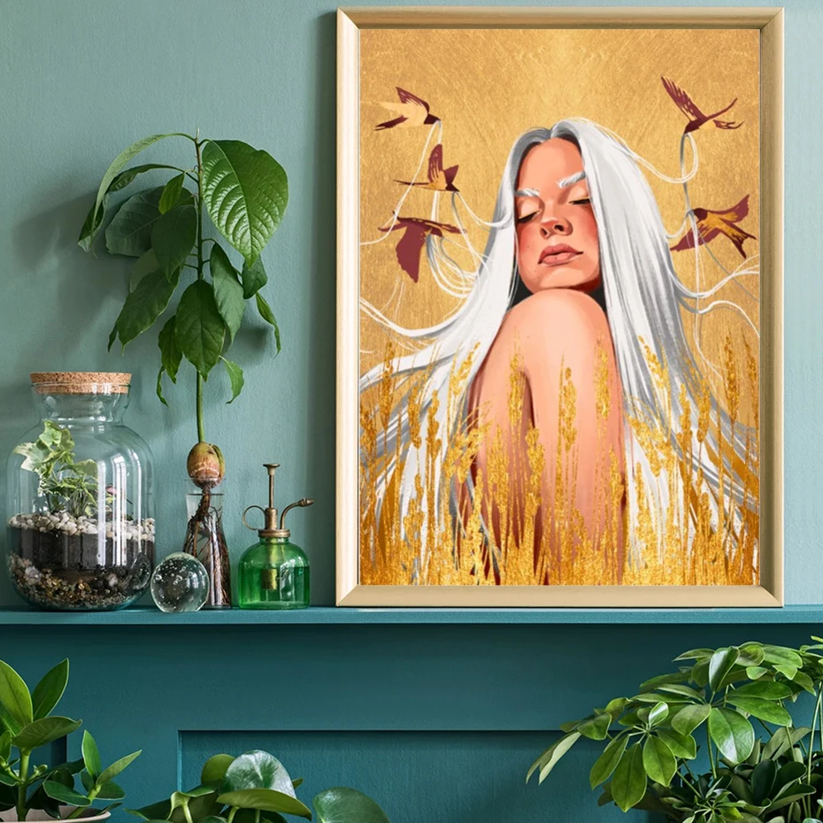 Vintage Wall Art Oil Painting Girl With White Hair In Golden Wheat Posters Prints Printed On Canvas for Living Room Home Decor
Vintage Wall Art Oil Painting Girl With White Hair In Golden Wheat Posters Prints Printed On Canvas for Living Room Home Decor