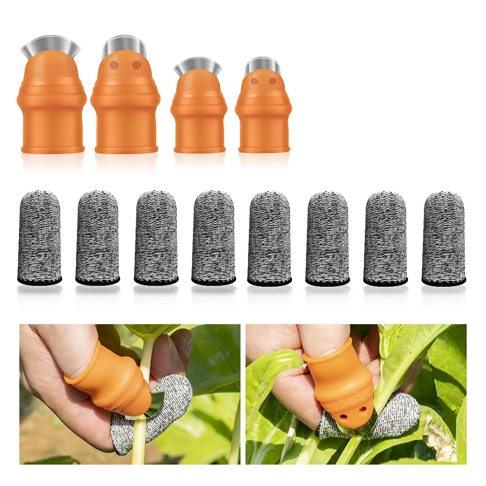 12Pcs Gardening Silicone Thumb Knives Set Anti-cutting Finger Sleeves Harvesting Tool for Twig Pruning Fruit Vegetable Picking
12Pcs Gardening Silicone Thumb Knives Set Anti-cutting Finger Sleeves Harvesting Tool for Twig Pruning Fruit Vegetable Picking