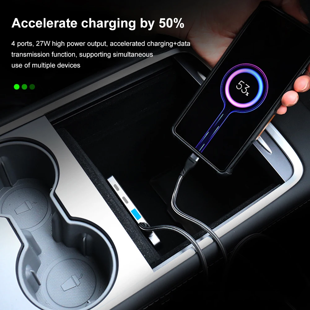 For Tesla Model 3 Model Y 2021 Car USB Extender Interior USB Hub 5V/3A Charger 4 Ports USB Adapter Splitter Auto Accessories
For Tesla Model 3 Model Y 2021 Car USB Extender Interior USB Hub 5V/3A Charger 4 Ports USB Adapter Splitter Auto Accessories
