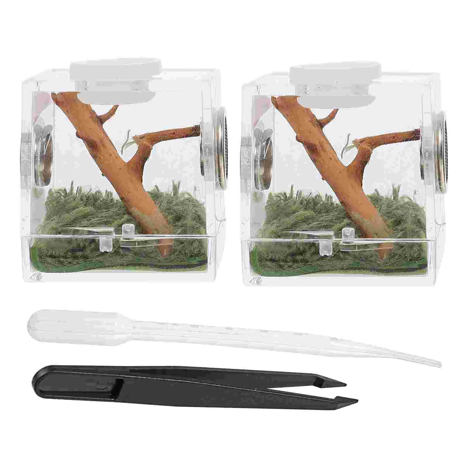 2 Set Jumping Spider Breeding Box Insect Carrier Habitat Snake Tank Small Animals House Ecological Acrylic
2 Set Jumping Spider Breeding Box Insect Carrier Habitat Snake Tank Small Animals House Ecological Acrylic