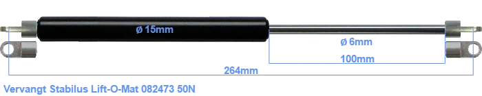 264mm Central Distance 100mm Stroke Auto Gas Spring50n Force Ball Joint Lift Strut Automotive Gas Spring M8
264mm Central Distance 100mm Stroke Auto Gas Spring50n Force Ball Joint Lift Strut Automotive Gas Spring M8