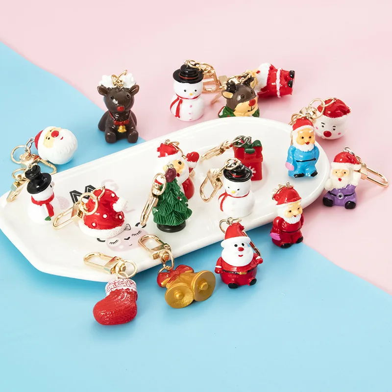 WANGAIYAO new cartoon Christmas keychain gift jewelry cute cartoon Santa Claus snowman hat Christmas tree elk bell pendant
WANGAIYAO new cartoon Christmas keychain gift jewelry cute cartoon Santa Claus snowman hat Christmas tree elk bell pendant