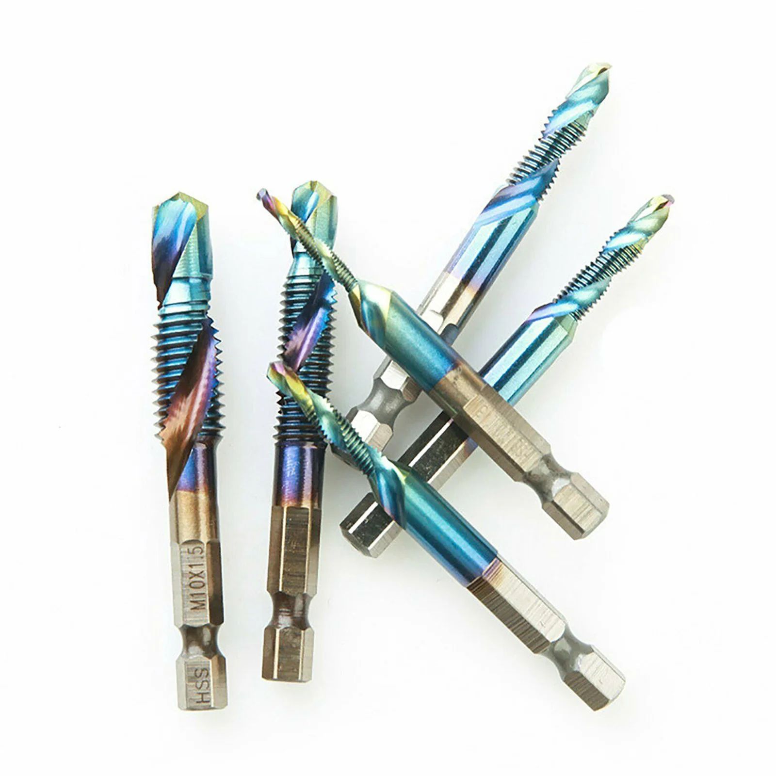 6pcs Hex Shank Titanium Plated Thread Metric Tap Metric Tap Drill Bit M3 M4 M5 M6 M8 M10 Screw Machine Compound Thread Hand Tool
6pcs Hex Shank Titanium Plated Thread Metric Tap Metric Tap Drill Bit M3 M4 M5 M6 M8 M10 Screw Machine Compound Thread Hand Tool