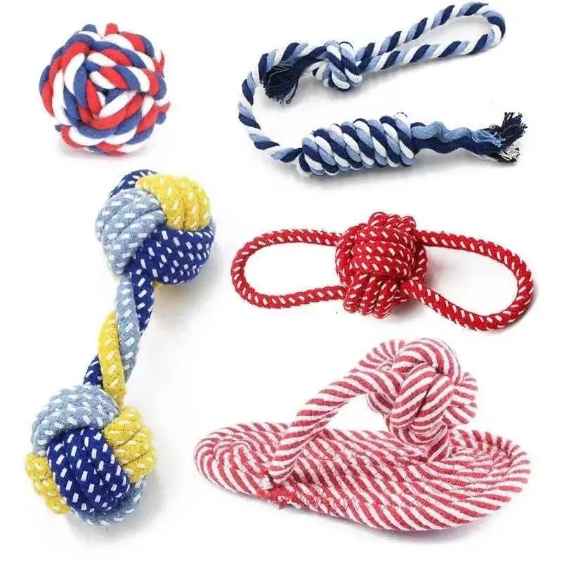 

1PC Dog Toy Carrot Knot Rope Ball Cotton Rope Dumbbell Puppy Cleaning Teeth Chew Toy Durable Braided Bite Resistant Pet Supplies