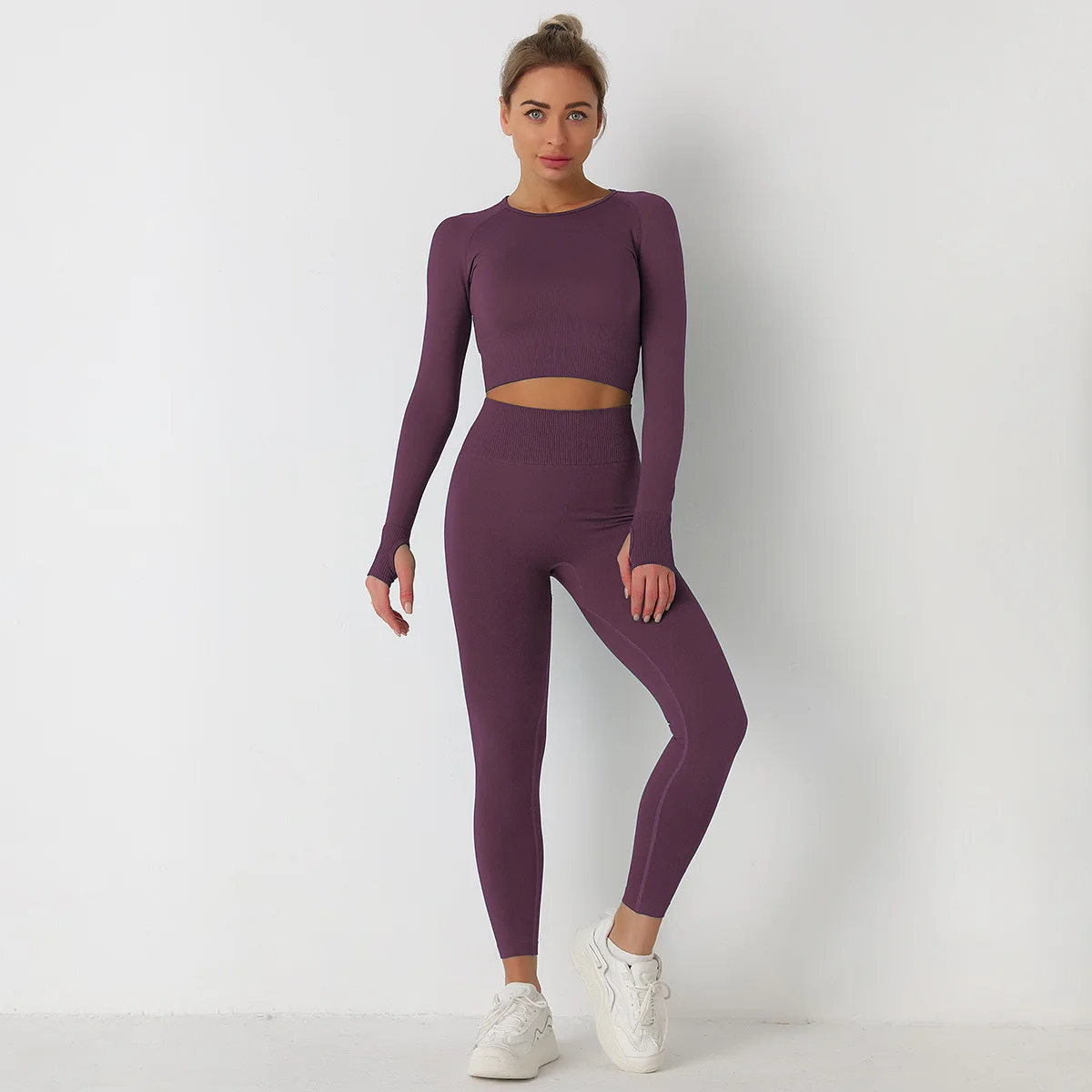 Women Sportwear Clothing Seamless Yoga Set Active Wear Gym Suit Long Sleeve Crop Top High Waist Elastic Leggings 2PCS
Women Sportwear Clothing Seamless Yoga Set Active Wear Gym Suit Long Sleeve Crop Top High Waist Elastic Leggings 2PCS