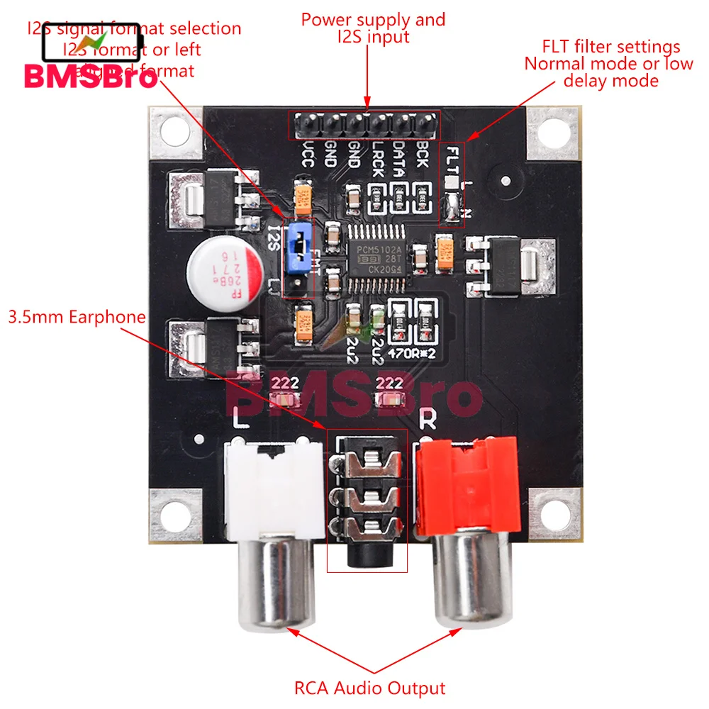 ЦАП-декодер PCM5102/PCM5102A 32 бит 384K, модуль, ЦАП-декодер PCM5102, плата аудио-спектра, анализатор спектра, декодер, плеер I2S Beyond
ЦАП-декодер PCM5102/PCM5102A 32 бит 384K, модуль, ЦАП-декодер PCM5102, плата аудио-спектра, анализатор спектра, декодер, плеер I2S Beyond