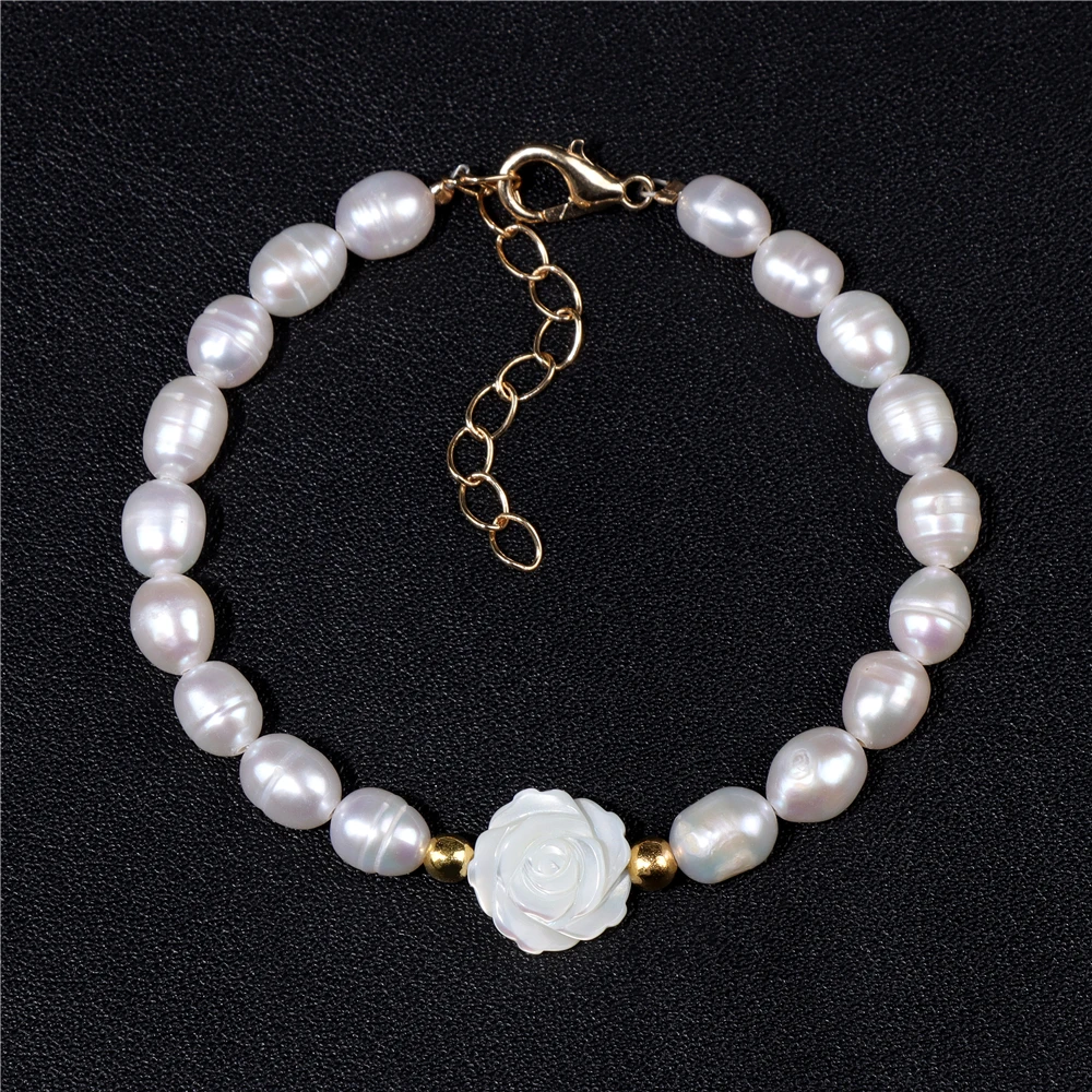 Natural Baroque Freshwater Peals Chain Bracelets For Women Colorful Seed Beads Rose Flower Shell Charm Bracelet Wedding Jewelry
Natural Baroque Freshwater Peals Chain Bracelets For Women Colorful Seed Beads Rose Flower Shell Charm Bracelet Wedding Jewelry