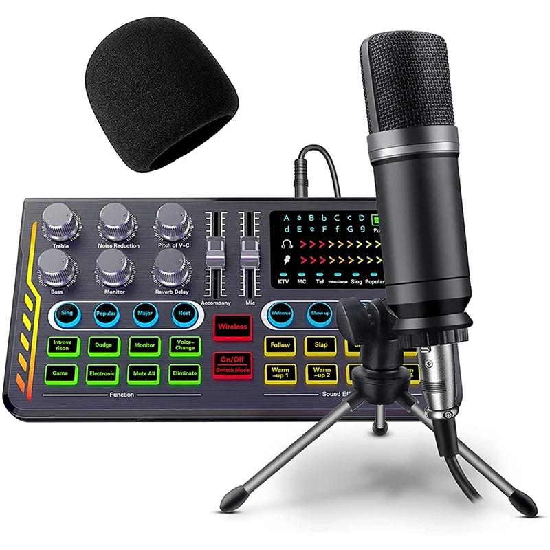 Podcast Equipment Bundle, Audio Interface With DJ Mixer Sound For Live Streaming,Gaming Compatible With PC/Smartphone
Podcast Equipment Bundle, Audio Interface With DJ Mixer Sound For Live Streaming,Gaming Compatible With PC/Smartphone