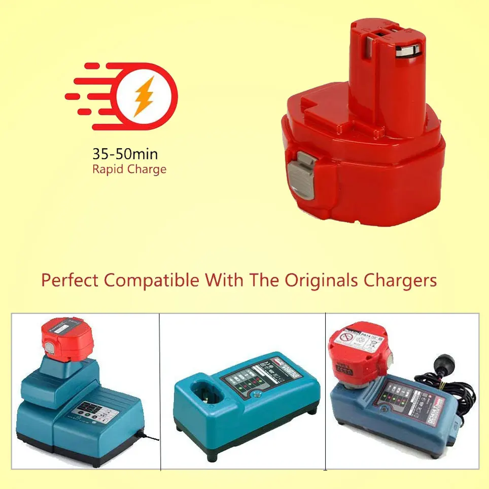 1420 14.4 V 12800 mAh NIMH extended battery for makita 1433 1434 1435 1435 °F 192699-a 193158 – 3 194172-2 193985-8
1420 14.4 V 12800 mAh NIMH extended battery for makita 1433 1434 1435 1435 °F 192699-a 193158 – 3 194172-2 193985-8