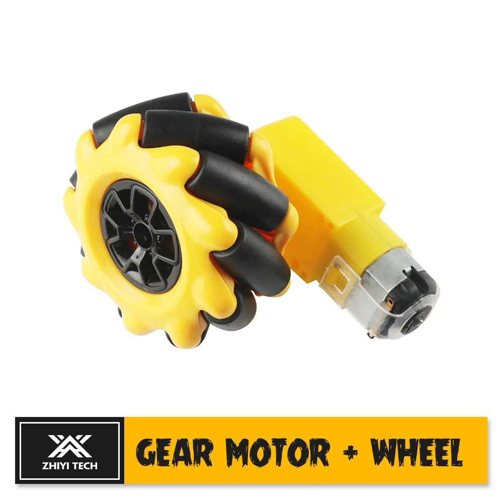 Zhiyitech DC TT Gear Motor with McNamum Wheel 3V-12V 1:48 Dual Shaft For Arduino Project Smart Car Electronic DIY Kit (R or L)
Zhiyitech DC TT Gear Motor with McNamum Wheel 3V-12V 1:48 Dual Shaft For Arduino Project Smart Car Electronic DIY Kit (R or L)