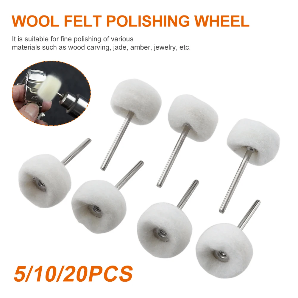 5/10/20Pcs 3mm Fine Shank Wool Polishing Head Grinding Jewelry Metals Wheels Buffing Felt Rotary Tool Abrasive Tools Accessories
5/10/20Pcs 3mm Fine Shank Wool Polishing Head Grinding Jewelry Metals Wheels Buffing Felt Rotary Tool Abrasive Tools Accessories
