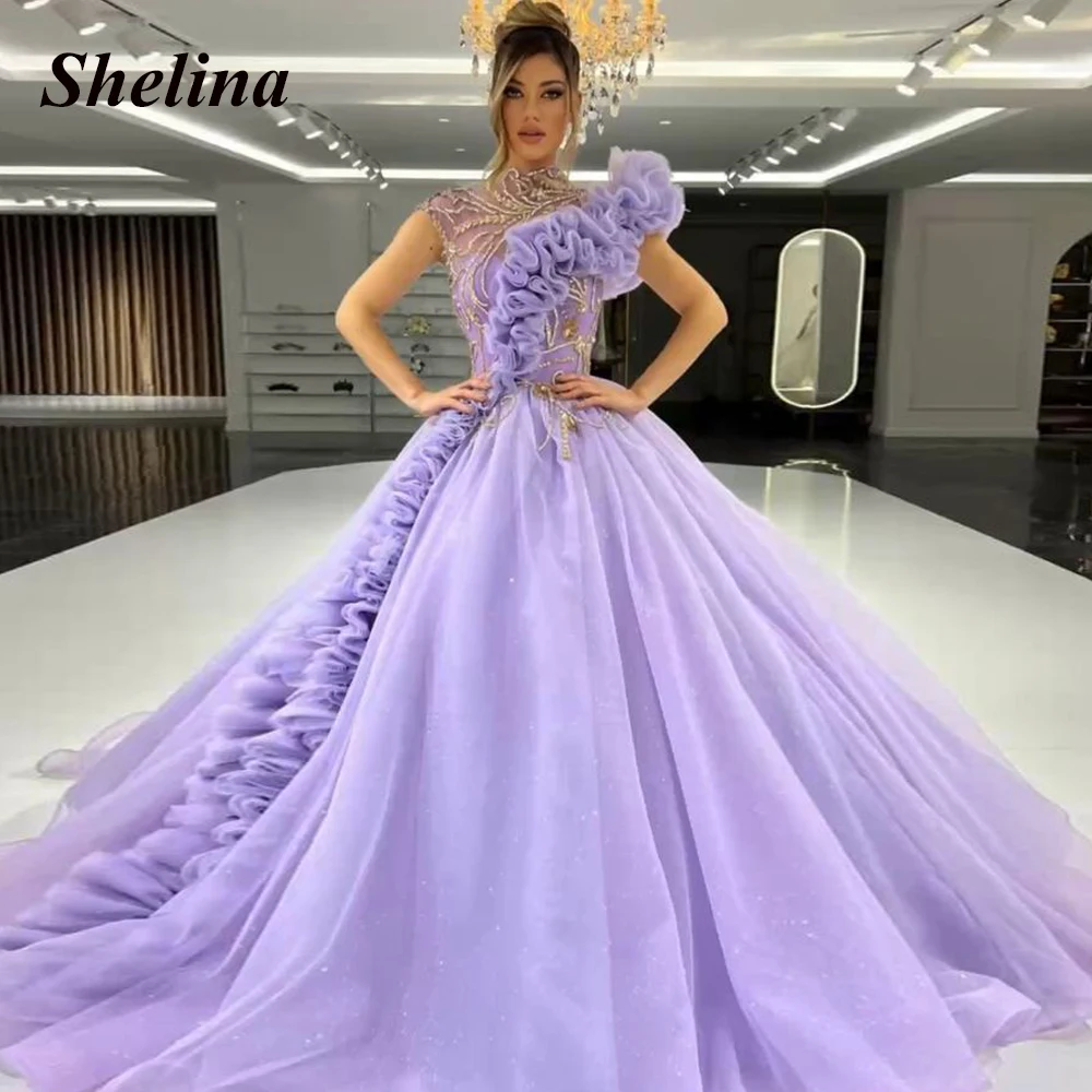 Shelina Luxury Ruched Beading Tulle Formal Evening Dresses 2023 High-neck A-line Evening Gown Vestidos De Ocasión Formales
Shelina Luxury Ruched Beading Tulle Formal Evening Dresses 2023 High-neck A-line Evening Gown Vestidos De Ocasión Formales