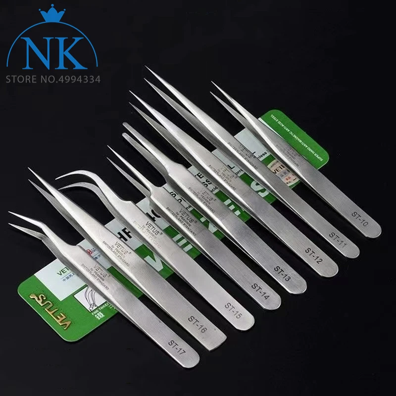 HRC40° Precision 302 alloy steel Anti Static Tweezer ST-10/11/12/13/14/15/16/17 For Lab teaching / Repair Tools
HRC40° Precision 302 alloy steel Anti Static Tweezer ST-10/11/12/13/14/15/16/17 For Lab teaching / Repair Tools