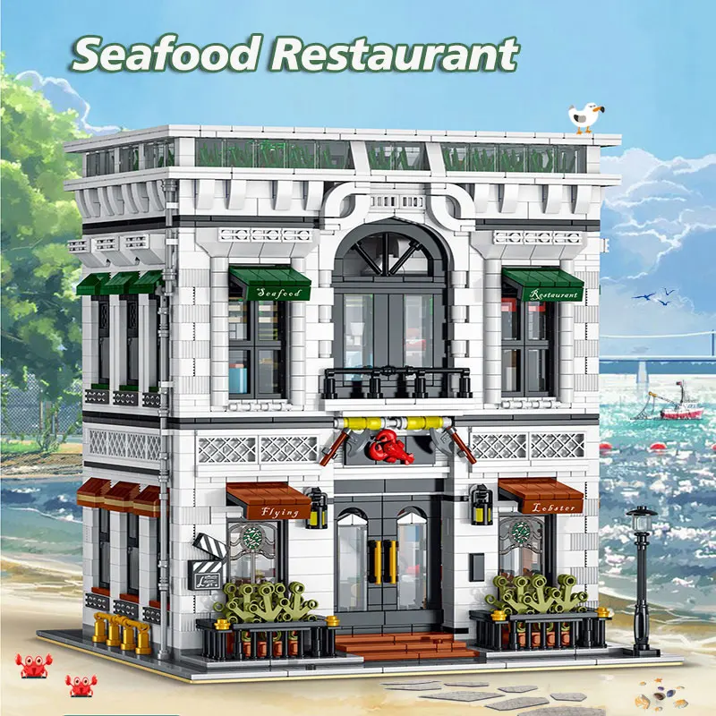 4039pcs City Seafood Restaurant Building Block Street view Bricks MOC Model Friend series Children Toys Kids Girl New Year Gifts
4039pcs City Seafood Restaurant Building Block Street view Bricks MOC Model Friend series Children Toys Kids Girl New Year Gifts