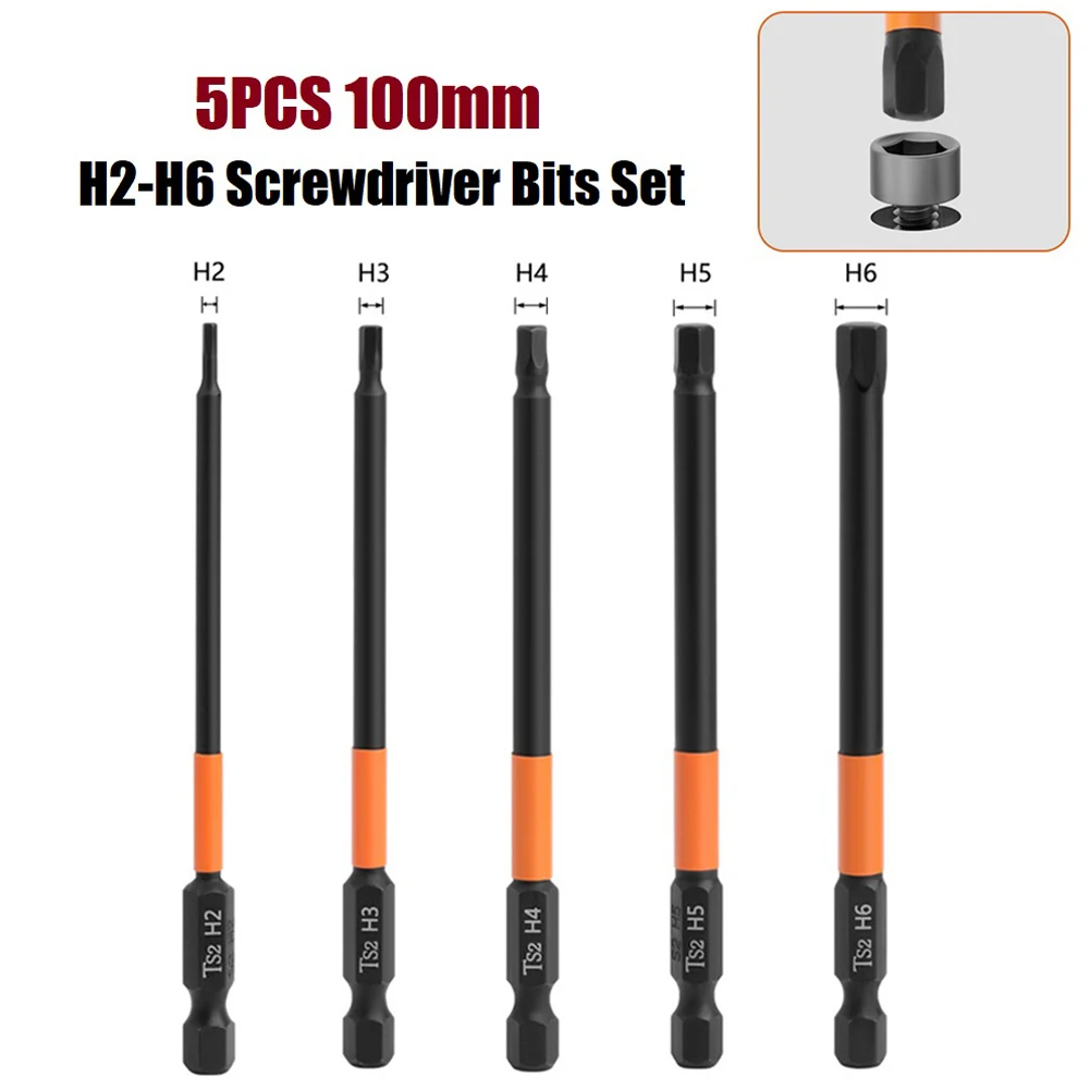 5pcs 100mm Hexagon Screwdriver Bit Magnetic Impact Driver Power Drill Hex Head Alloy Wrench Drill Bits Electric Hexagonal Bit
5pcs 100mm Hexagon Screwdriver Bit Magnetic Impact Driver Power Drill Hex Head Alloy Wrench Drill Bits Electric Hexagonal Bit