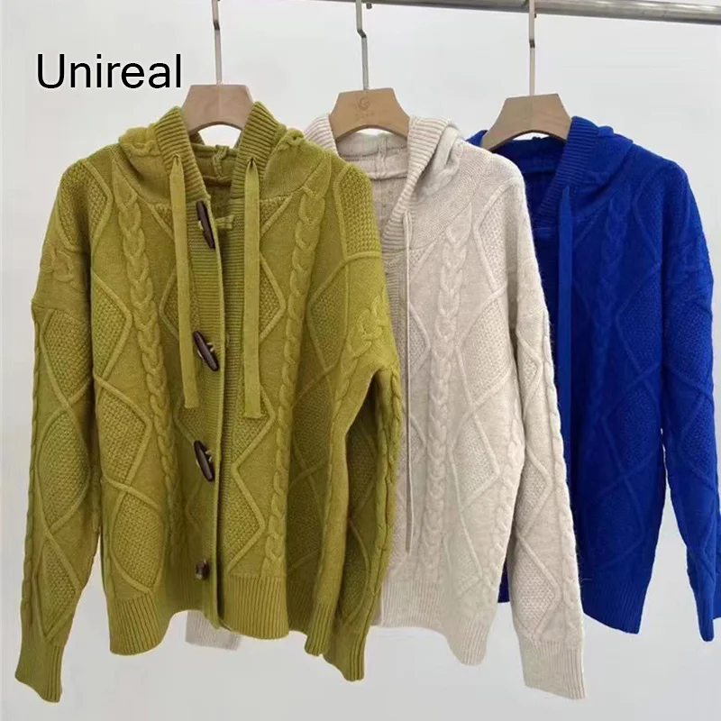 Женский свитер с капюшоном Unireal, теплый толстый Свободный Повседневный вязаный свитер, пуловеры, Осень-зима 2022
Женский свитер с капюшоном Unireal, теплый толстый Свободный Повседневный вязаный свитер, пуловеры, Осень-зима 2022