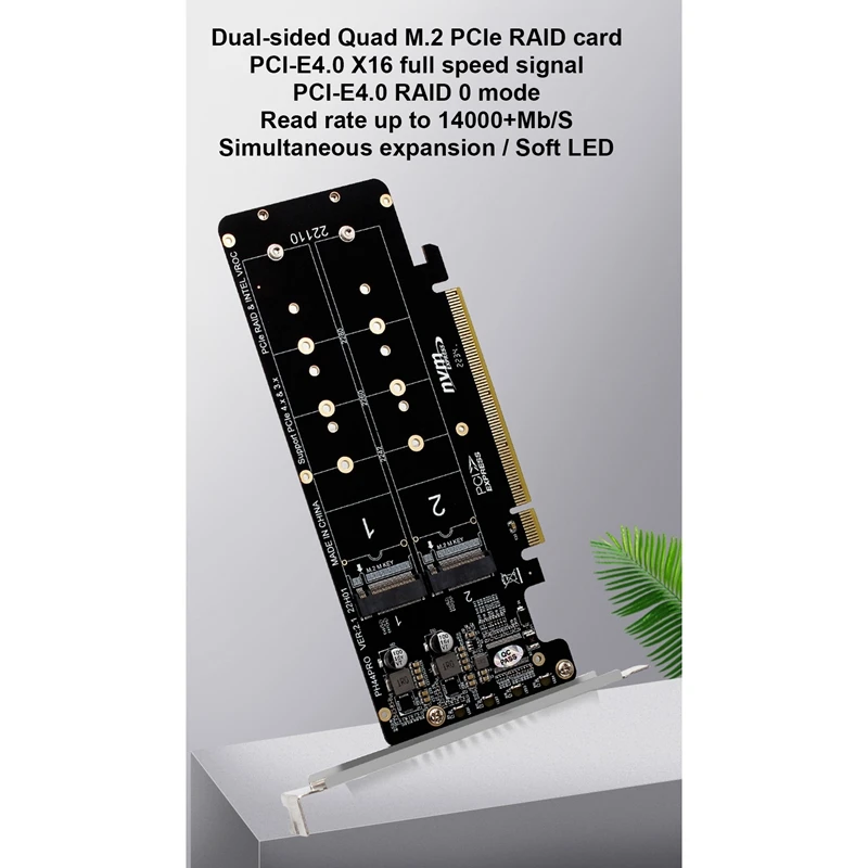 PCIE X16 To M.2 M-Key Riser Card Nvmex4 SSD 2U Server Riser Card Double-Sided 4-Disk NVME RAID PCI-EX16 Split Card
PCIE X16 To M.2 M-Key Riser Card Nvmex4 SSD 2U Server Riser Card Double-Sided 4-Disk NVME RAID PCI-EX16 Split Card