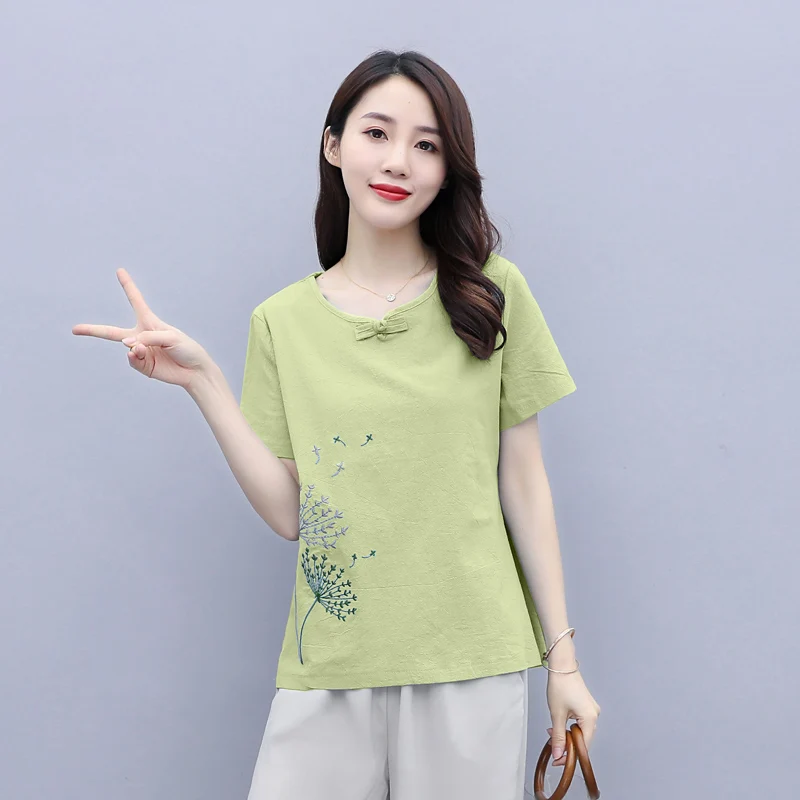 Cotton Linen Women's T-shirt Summer Loose Top Printing Short Sleeve Casual Fashion O-neck Tees Movafag
Cotton Linen Women's T-shirt Summer Loose Top Printing Short Sleeve Casual Fashion O-neck Tees Movafag