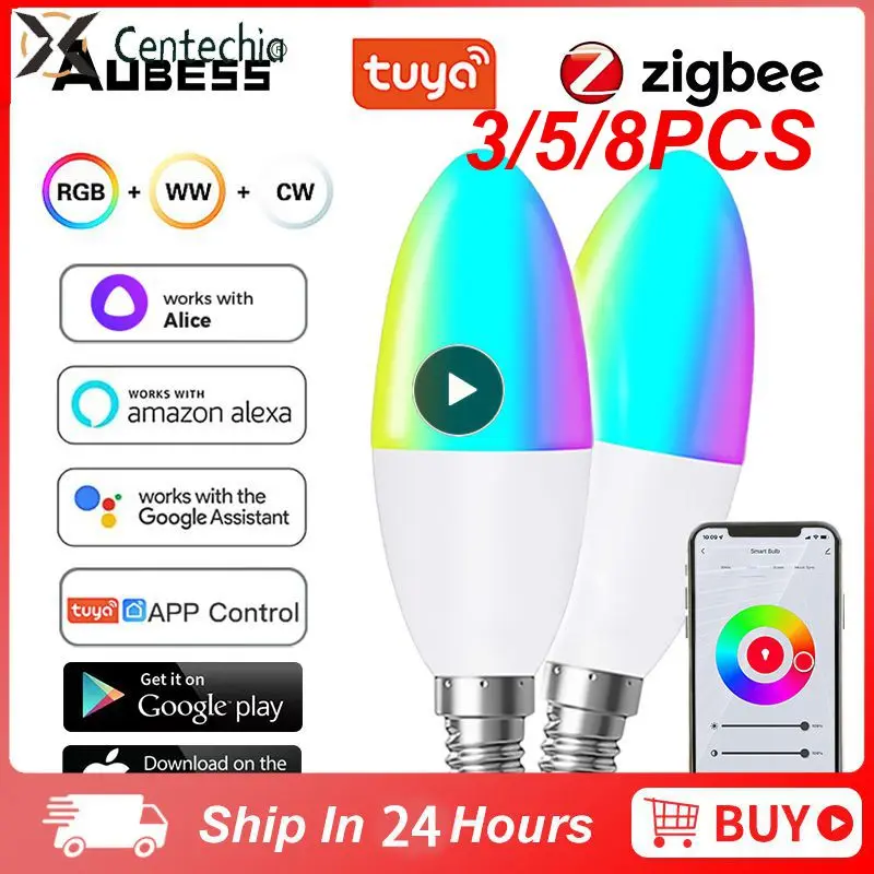 3/5/8PCS Smart Light Bulb Voice Control 5w E14 Led Bulb Dimmable Rgbcw Zigbee Smart Lamp Smart Home Candle Light Bulbs
3/5/8PCS Smart Light Bulb Voice Control 5w E14 Led Bulb Dimmable Rgbcw Zigbee Smart Lamp Smart Home Candle Light Bulbs