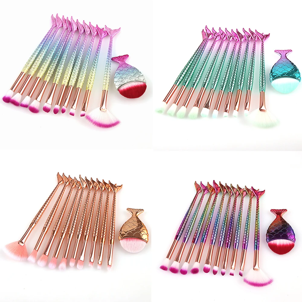 Sdatter 11pcs Makeup Brushes Kit Fish Tail Pencil Cosmetics Foundation Artist Highlighter Face Set Natural Tool Of Bronzer Eyesh
Sdatter 11pcs Makeup Brushes Kit Fish Tail Pencil Cosmetics Foundation Artist Highlighter Face Set Natural Tool Of Bronzer Eyesh