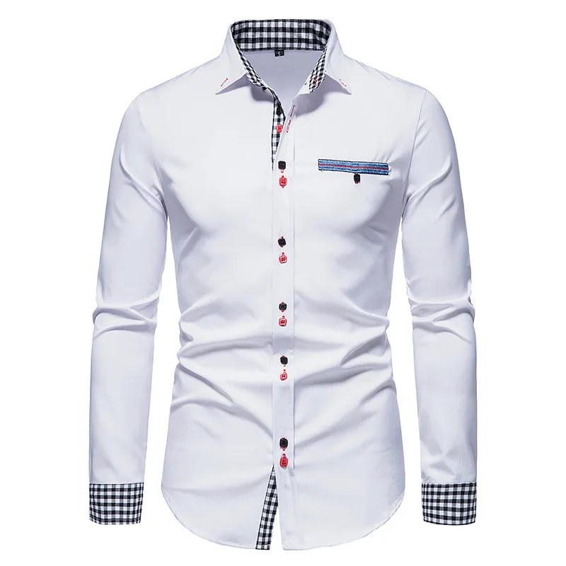 Autumn Contrast Color Turn Down Collar Long Sleeve Shirts Men Casual Button Down Dress Shirt Male Business Luxury Shirts
Autumn Contrast Color Turn Down Collar Long Sleeve Shirts Men Casual Button Down Dress Shirt Male Business Luxury Shirts