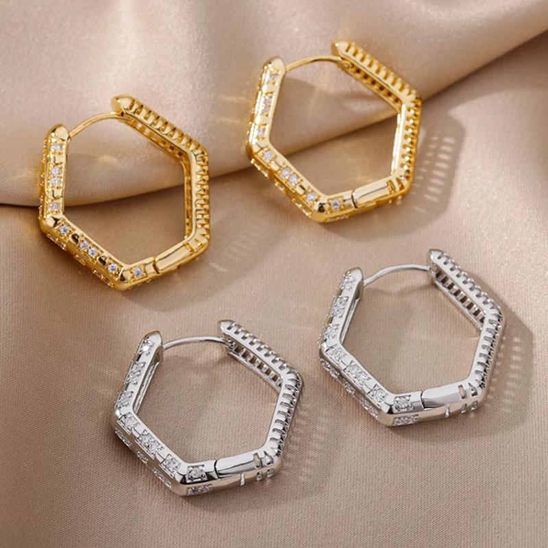 Goth Zircon Vintage Geometric Hoop Earrings for Women Gold Silver Color Piercing Earrings Wedding Jewelry Party Gifts 2022
Goth Zircon Vintage Geometric Hoop Earrings for Women Gold Silver Color Piercing Earrings Wedding Jewelry Party Gifts 2022