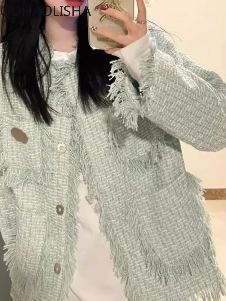 Women's Outerwear Autumn Winter New in Fashion Loose Fitting Outerwear Women's Korean Version Commuter Niche Tassel Green Top
Women's Outerwear Autumn Winter New in Fashion Loose Fitting Outerwear Women's Korean Version Commuter Niche Tassel Green Top