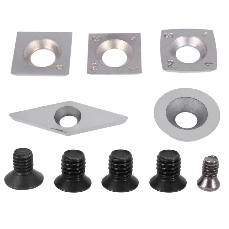 Hot 5Pcs Turning Carbide Cutter Inserts Combination Set For Wood Turning Working Lathe Tool With Screw
Hot 5Pcs Turning Carbide Cutter Inserts Combination Set For Wood Turning Working Lathe Tool With Screw
