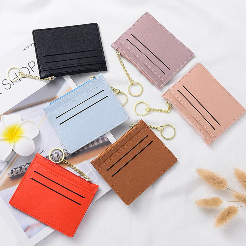 Coin Purse Women Solid Color Card Bag Fashion Durable Chain Purse Simple Zipper Card Holder With Keychain Korean Unisex Purse
Coin Purse Women Solid Color Card Bag Fashion Durable Chain Purse Simple Zipper Card Holder With Keychain Korean Unisex Purse