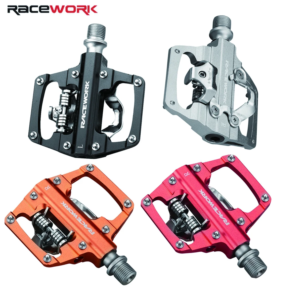 RACEWORK MTB bicycle pedal self-locking flat dual-purpose pedal CNC aluminum alloy DU bearing SPD cycling pedal
RACEWORK MTB bicycle pedal self-locking flat dual-purpose pedal CNC aluminum alloy DU bearing SPD cycling pedal