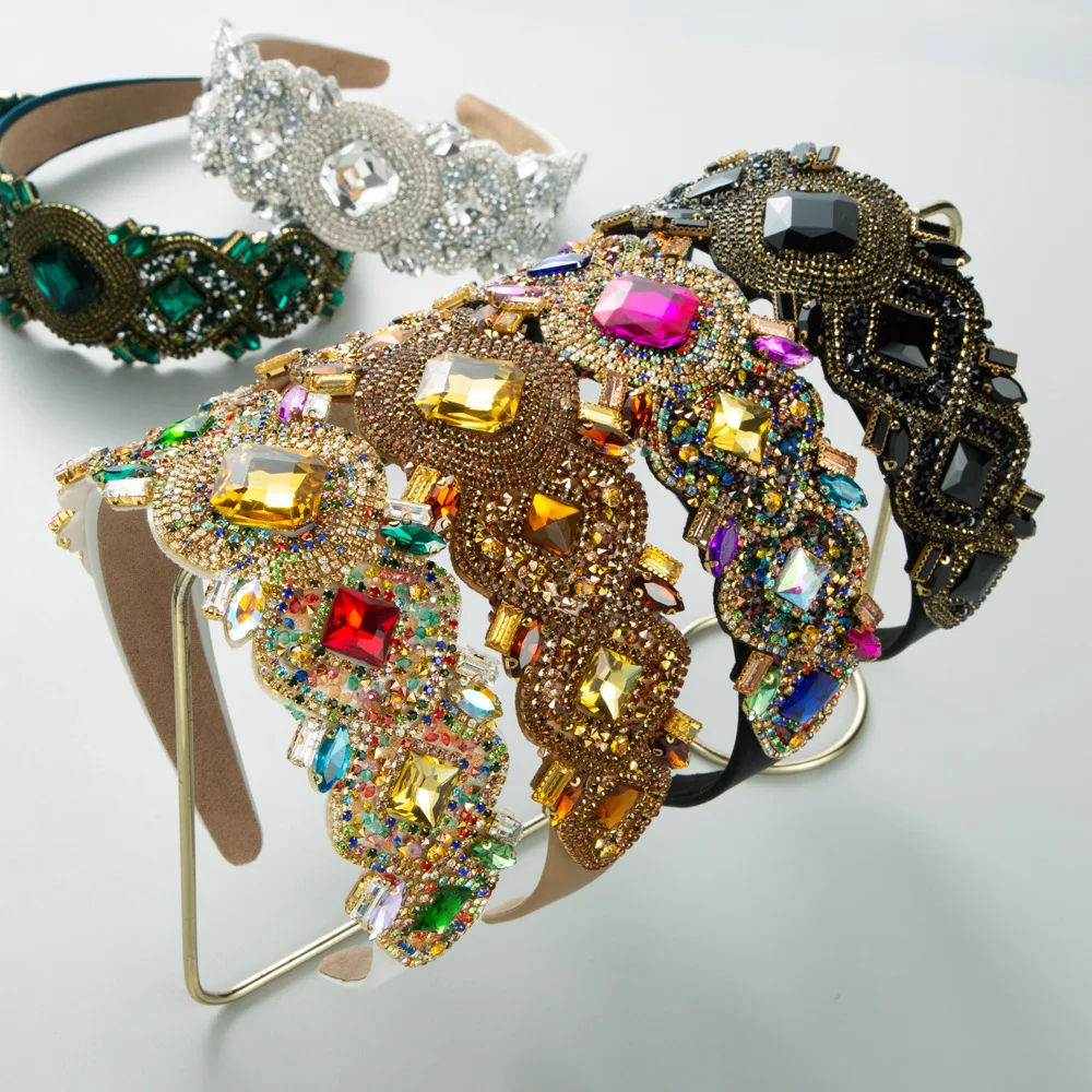 Bling Rhinestone Crystal Hair Hoops Fashion Wide Colorful Crown For Women Girl Baroque Hairband Headbands Hair Accessories
Bling Rhinestone Crystal Hair Hoops Fashion Wide Colorful Crown For Women Girl Baroque Hairband Headbands Hair Accessories